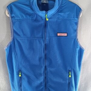 Vineyard Vines Fleece Vest Mens Size M Royal Blue Preppy Classic New England